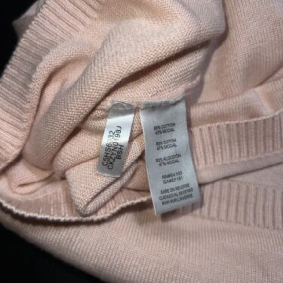 Calvin Klein Womens Pale Pink Sweater With Rhinestone Collar Detail Size XL - Picture 7 of 7